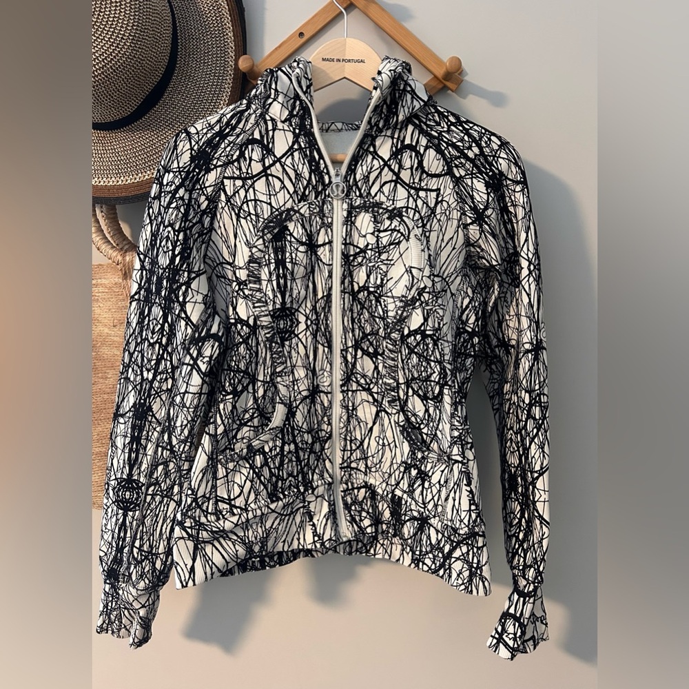 Lululemon Scuba Hoodie – Y2K Scribble Print Zip-Up